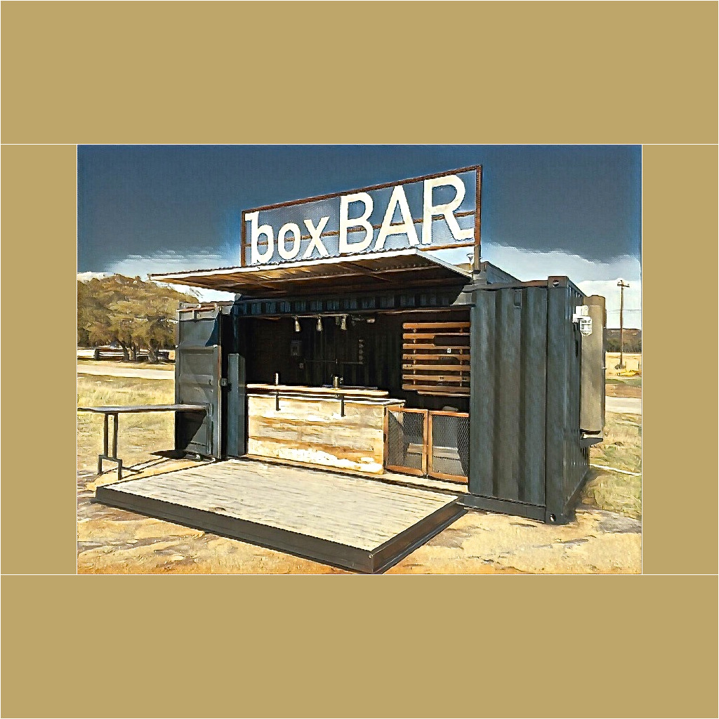 A bar made out of shipping containers